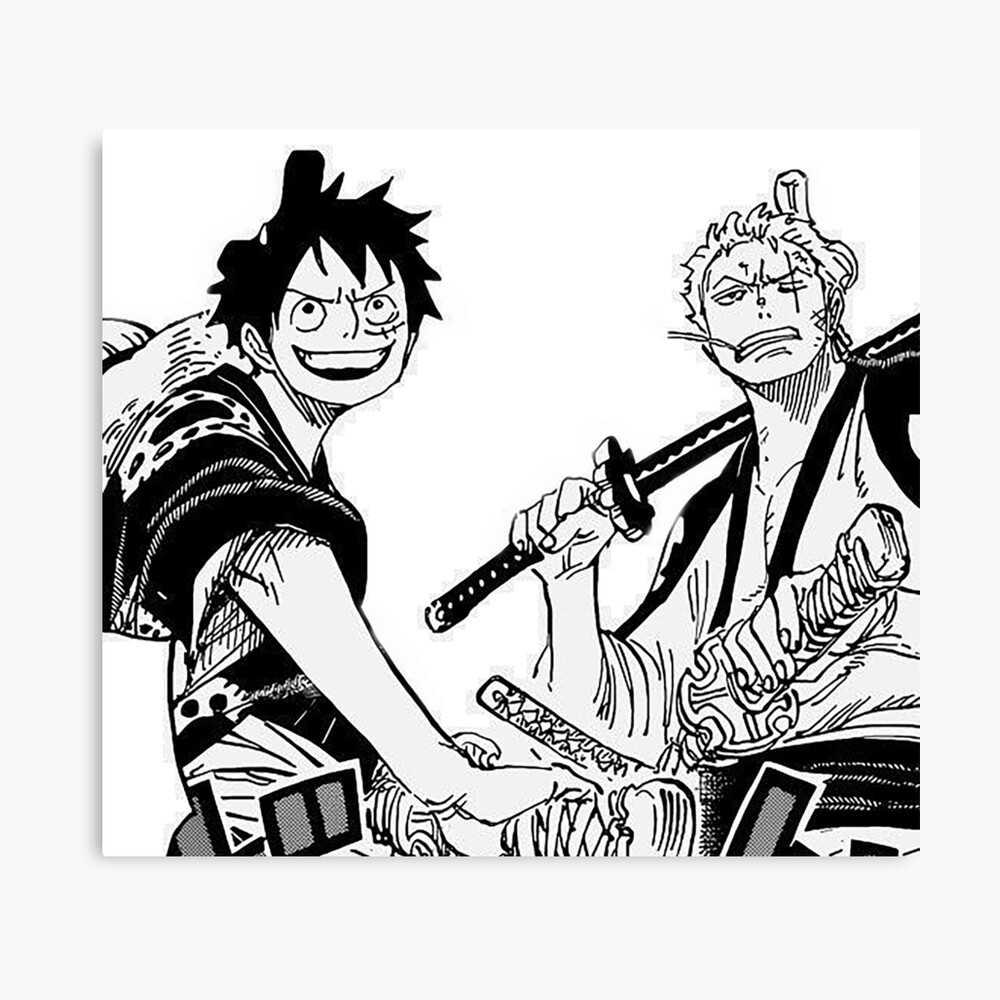 Zoro One Piece Noir Et Blanc Zoro and Luffy Back again" Poster for Sale by vibeanimeshirts | Redbubble