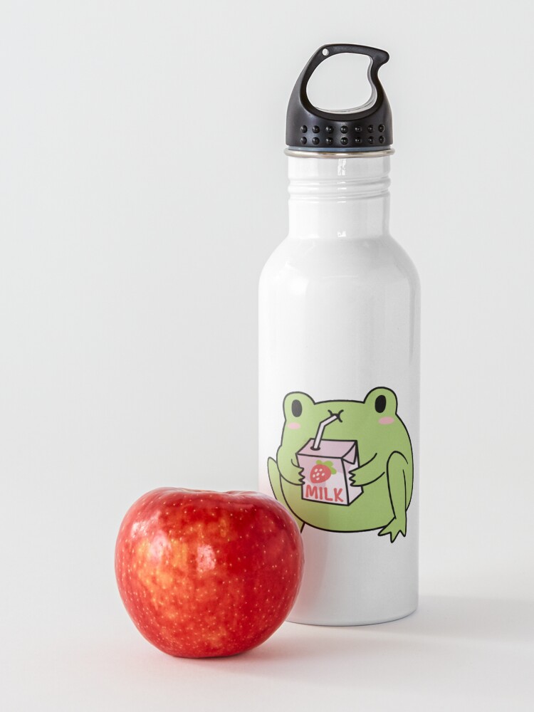 Alternate view of Cute Strawberry Milk Frog Water Bottle