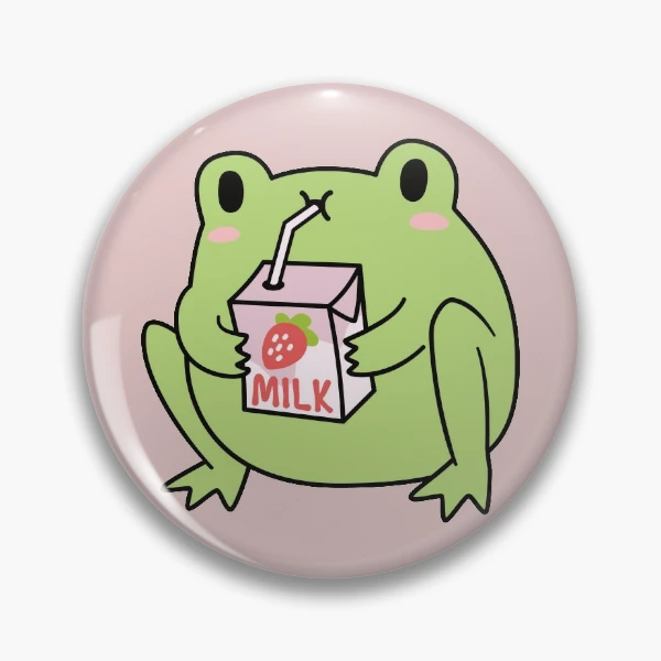 Cute Strawberry Milk Frog - Cute Frog - Pin