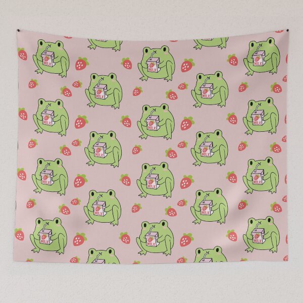 Item preview, Cute Strawberry Milk Frog designed and sold by ElectricFangs.