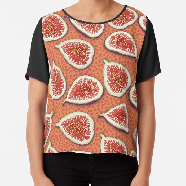 Juicy Fruity Figs Pattern Chiffon Top