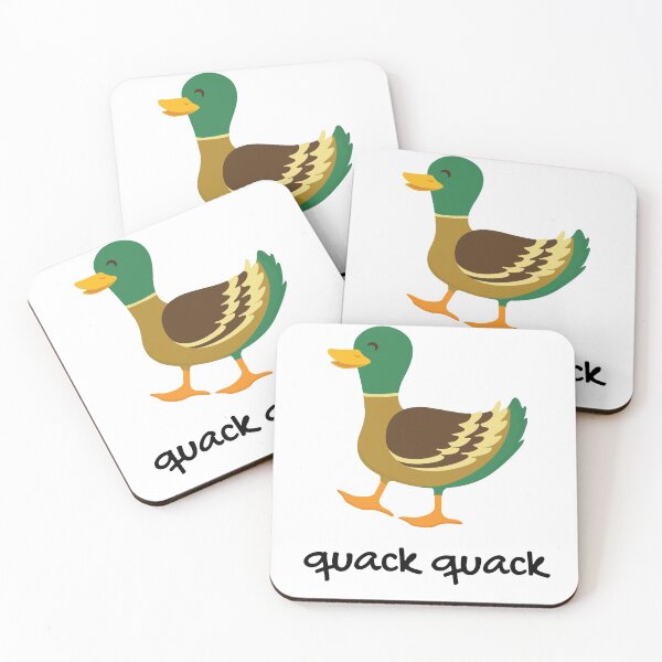 Item preview, Funny, cute, duck, quack, quack, cartoon illustration, handwritten, cursive text. designed and sold by JellyBeenzz.