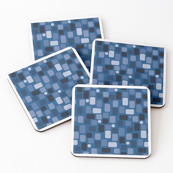 Item preview, Pattern of light blue and dark blue rectangles on a blue background designed and sold by colorofmagic.