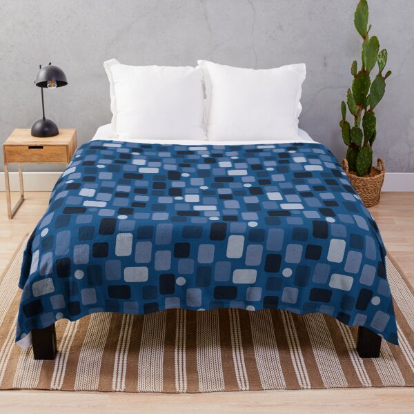 Item preview, Pattern of light blue and dark blue rectangles on a blue background designed and sold by colorofmagic.