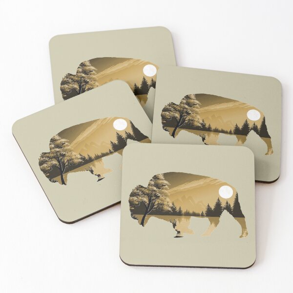 Item preview, Buffalo Nature Scene Design gold designed and sold by Paula Helit.