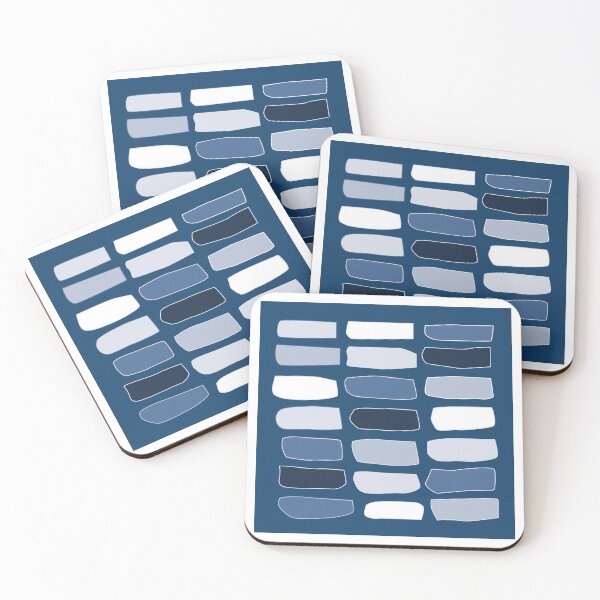 Item preview, Pattern of white and light blue rectangles on blue designed and sold by colorofmagic.