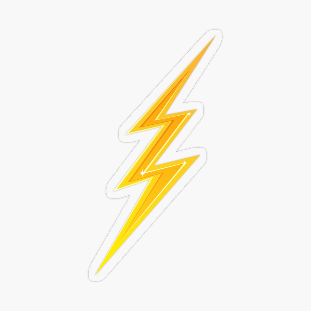 double Lightning Bolt Yellow And Black' Sticker