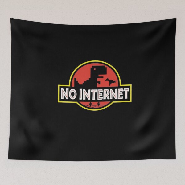 Item preview, NO INTERNET DINOSAUR with black background designed and sold by SpotLYght.