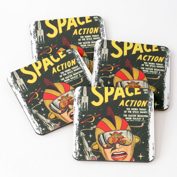 Item preview, Space Action Retro Sci-fi Comic Cover / Vintage designed and sold by Very Peculiar.