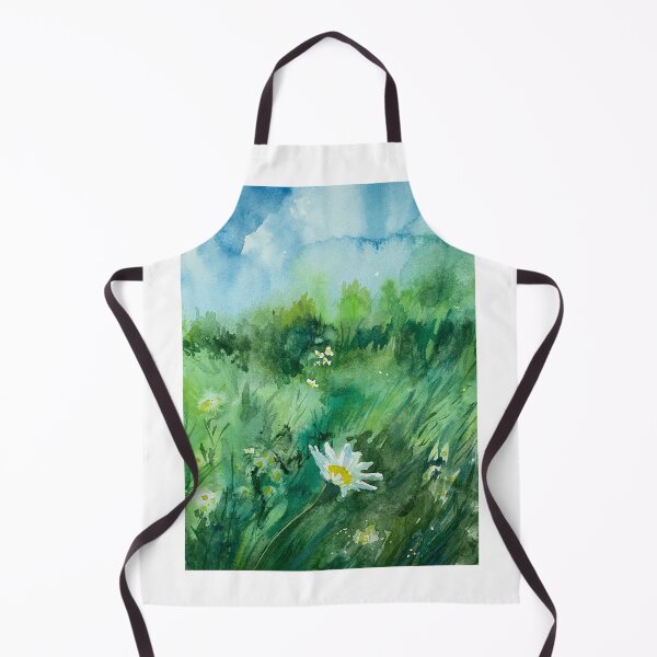 Item preview, chamomile field watercolor illustration designed and sold by DaryaGeft.