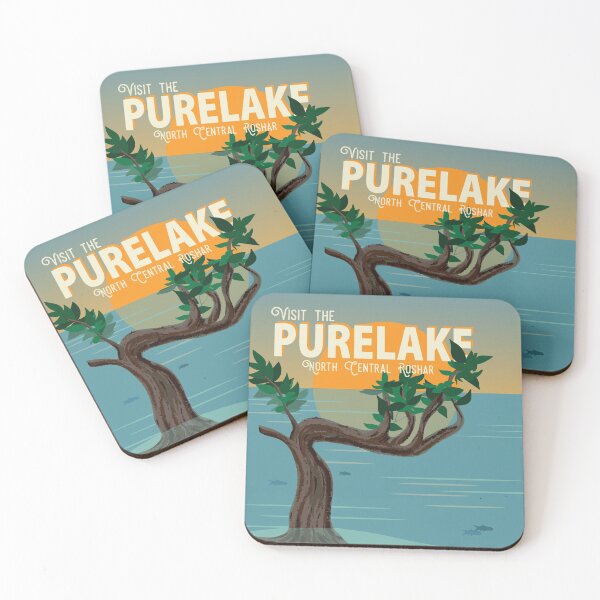 Purelake Vintage Travel Poster Coasters (Set of 4)