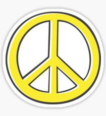Yellow, offset peace symbol Sticker