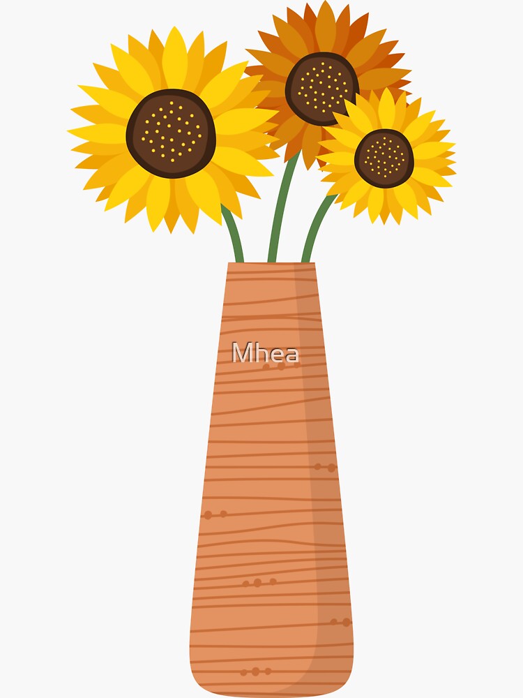 Sunflowers In A Vase Sticker Sticker For Sale By Mhea Redbubble 2961