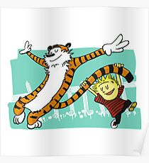 Calvin and Hobbes Dancing Poster