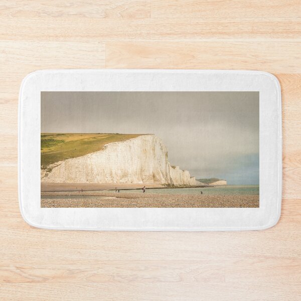 Item preview, Dramatic white cliffs and beach at Cuckmere Haven, Seven Sisters Country Park designed and sold by SnapTPhotograph.