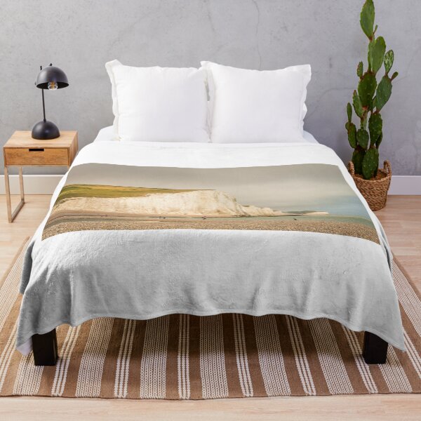 Item preview, Dramatic white cliffs and beach at Cuckmere Haven, Seven Sisters Country Park designed and sold by SnapTPhotograph.