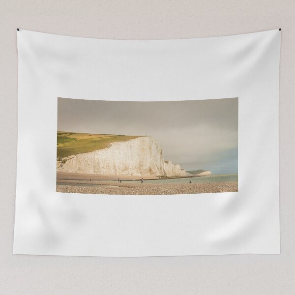 Item preview, Dramatic white cliffs and beach at Cuckmere Haven, Seven Sisters Country Park designed and sold by SnapTPhotograph.