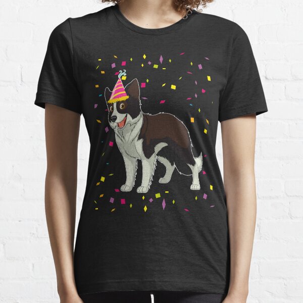 WOMENS BORDER COLLIE DOG SKETCH T SHIRT PETS BEST FRIEND HOUND POOCH