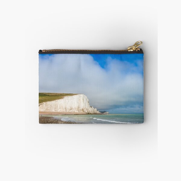 Item preview, Dramatic white cliffs, blue sky and shingle beach at Cuckmere Haven designed and sold by SnapTPhotograph.