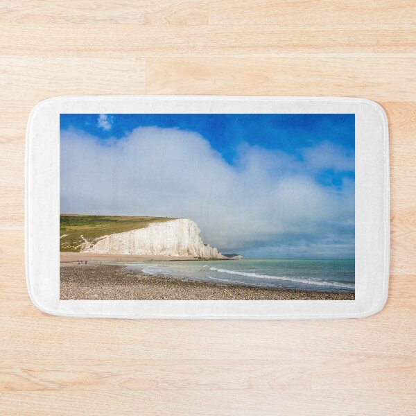 Item preview, Dramatic white cliffs, blue sky and shingle beach at Cuckmere Haven designed and sold by SnapTPhotograph.