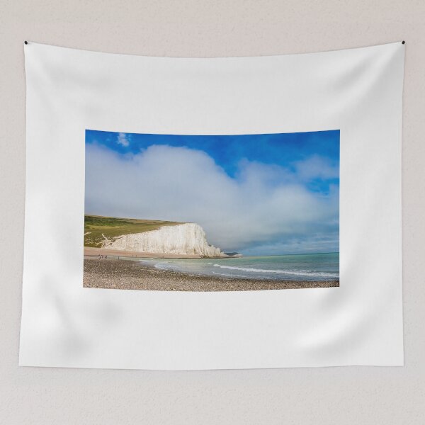 Item preview, Dramatic white cliffs, blue sky and shingle beach at Cuckmere Haven designed and sold by SnapTPhotograph.