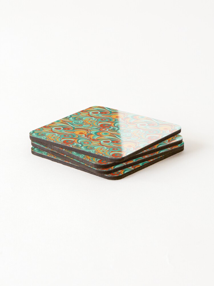 Thumbnail 4 of 5, Coasters (Set of 4), Wave Swirl Patterns designed and sold by Rritu.