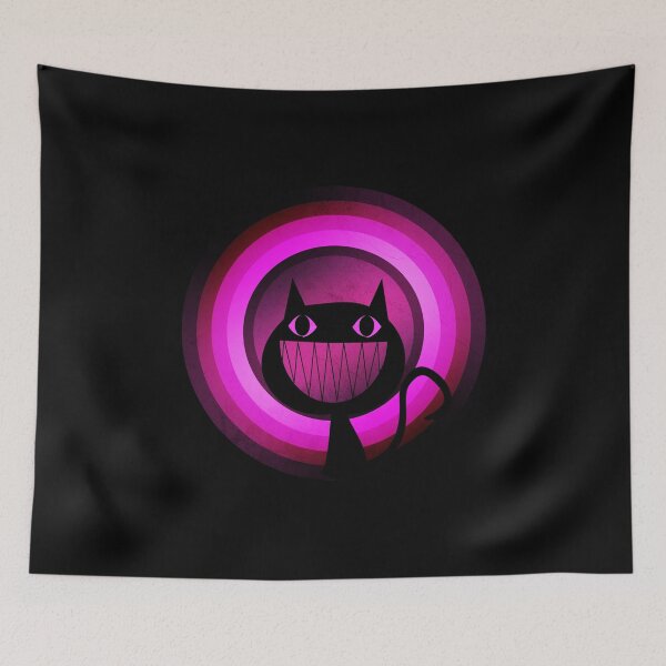 Item preview, funny laughing naughty cat on magenta background designed and sold by Raeolus.