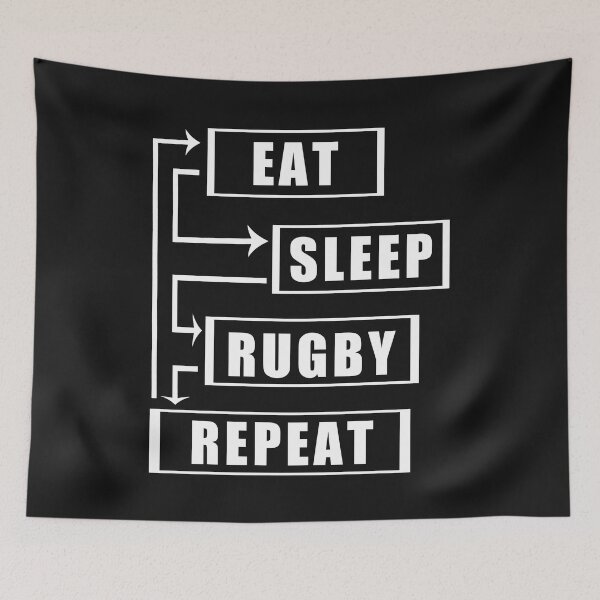 Item preview, Eat Sleep Rugby Repeat designed and sold by teledesign.
