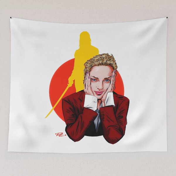 Item preview, Uma Thurman - Una ilustración de Paul Cemmick designed and sold by TIGERDAVER.
