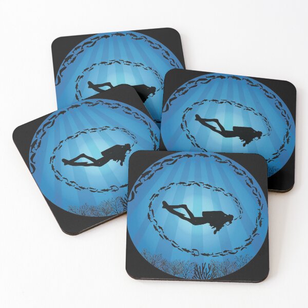 Item preview, Deep Water Diver Fish Shoal designed and sold by TheInkElephant.