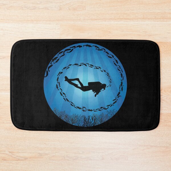Item preview, Deep Water Diver Fish Shoal designed and sold by TheInkElephant.