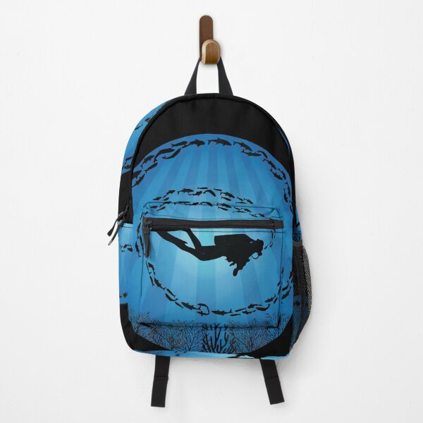 Item preview, Deep Water Diver Fish Shoal designed and sold by TheInkElephant.