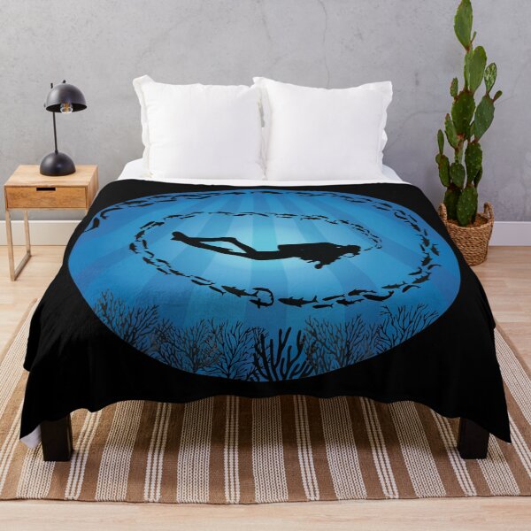 Item preview, Deep Water Diver Fish Shoal designed and sold by TheInkElephant.