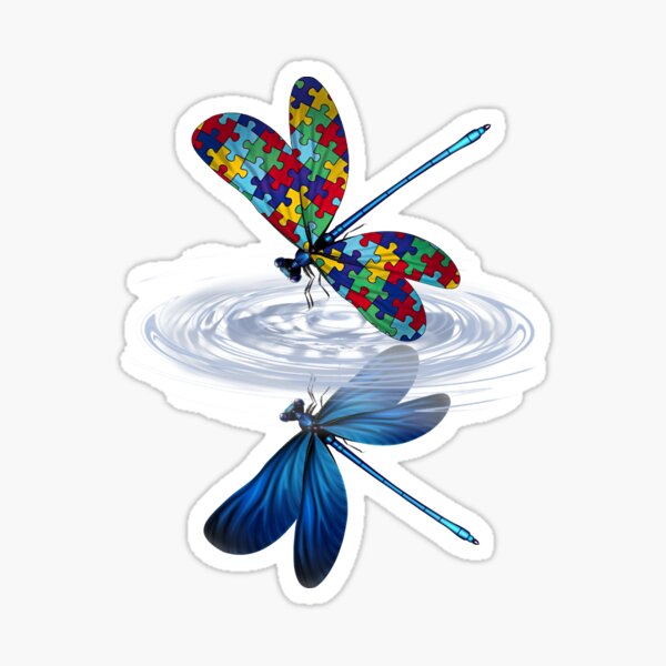Item preview, Autism Dragonfly Reflection designed and sold by monmapplstore.