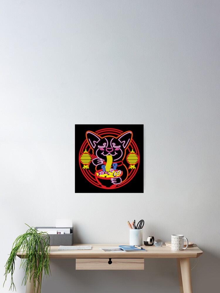 Thumbnail 2 von 3, Poster, CORGI ESSEN RAMEN designt und verkauft von Rboss.