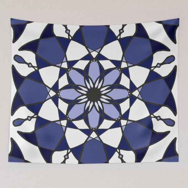 Item preview, Shades of Navy Blue Mandala Pattern designed and sold by Cute Designs Shop.