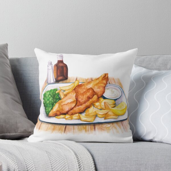 Item preview, Fish & Chips - Watercolour food illustration designed and sold by AmandaDilworth.