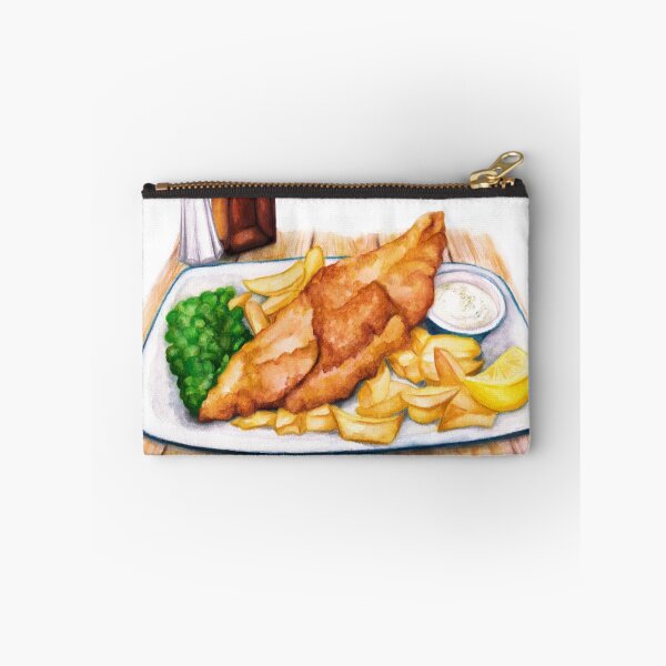 Item preview, Fish & Chips - Watercolour food illustration designed and sold by AmandaDilworth.