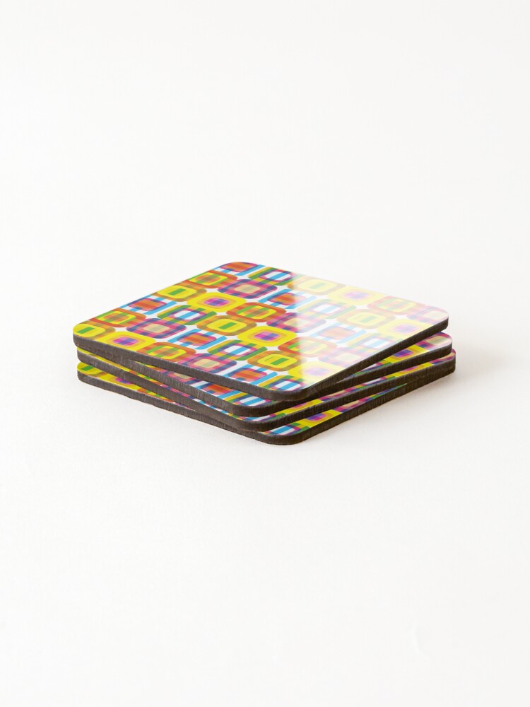 Thumbnail 4 of 5, Coasters (Set of 4), Square Shape Colorful Background designed and sold by Roland1980.