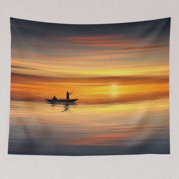 Item preview, Golden hour beach fisherman sunset sea designed and sold by alifzahari.