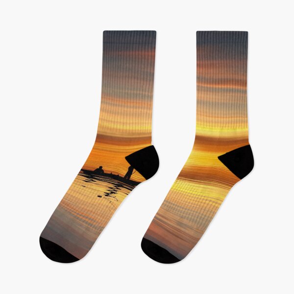 Item preview, Golden hour beach fisherman sunset sea designed and sold by alifzahari.