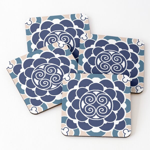 Item preview, Japanese traditional indigo floral pattern designed and sold by PG Illustration.