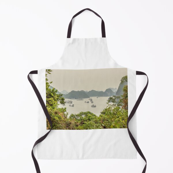 Item preview, A view of junk boats in a lagoon in Ha Long Bay through trees designed and sold by SnapTPhotograph.