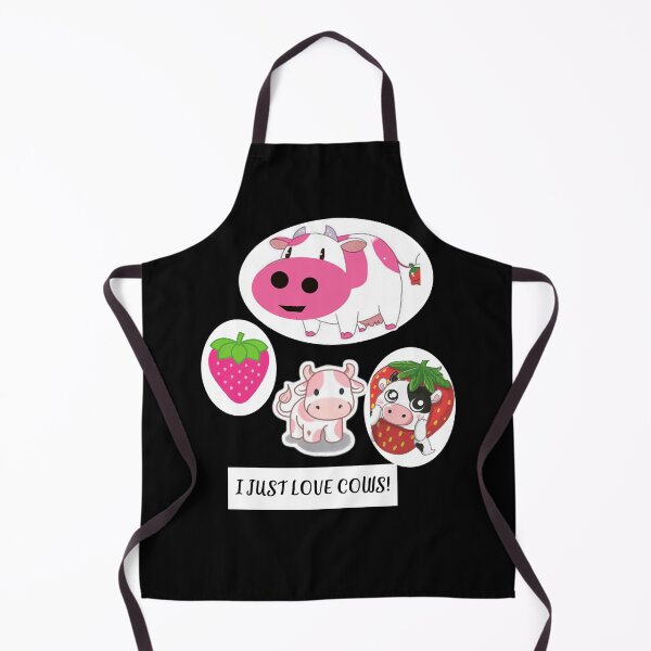 Item preview, strawberry cow sticker set,moo cow designed and sold by amy greaves.