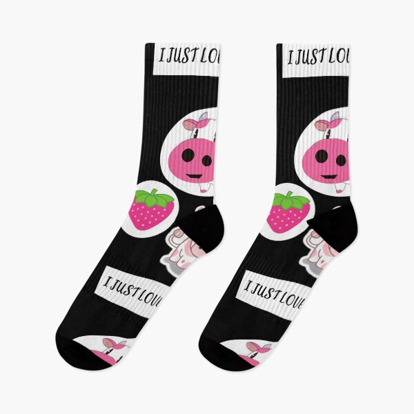Item preview, strawberry cow sticker set,moo cow designed and sold by amy greaves.