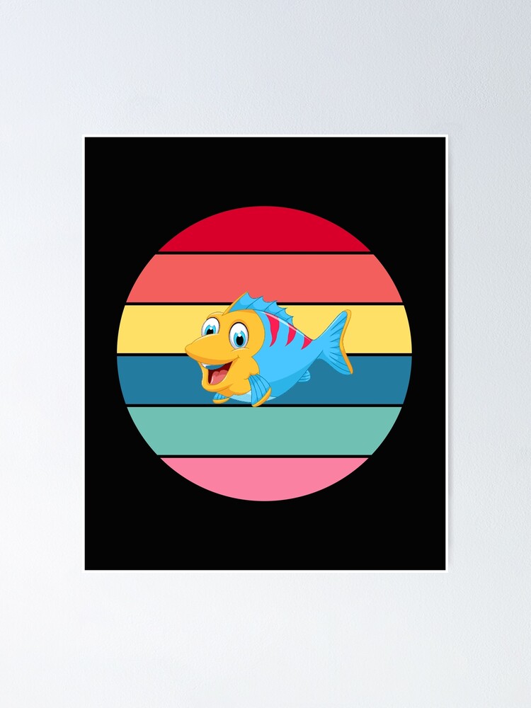 Funny Fish Face Cute Adorable Cartoon Poster for Sale by