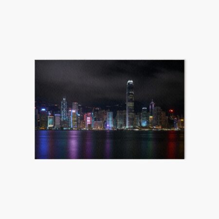 Hong Kong Nighttime Skyline Art Board Print