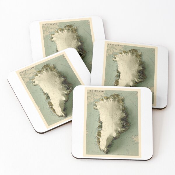 Item preview, 1963 Greenland Relief Map 3D digitally-rendered designed and sold by ThinkAboutMaps.