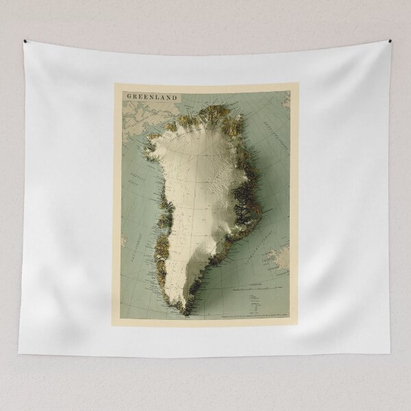 Item preview, 1963 Greenland Relief Map 3D digitally-rendered designed and sold by ThinkAboutMaps.