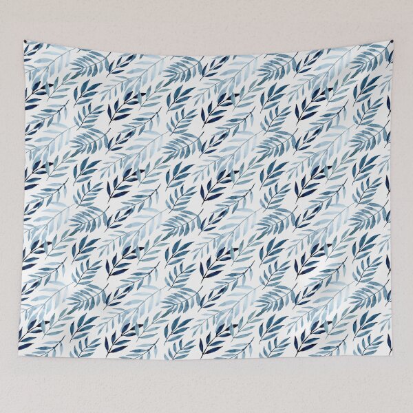 Item preview, Seamless Blue Pattern Leaves Watercolor  designed and sold by Mo-2000.